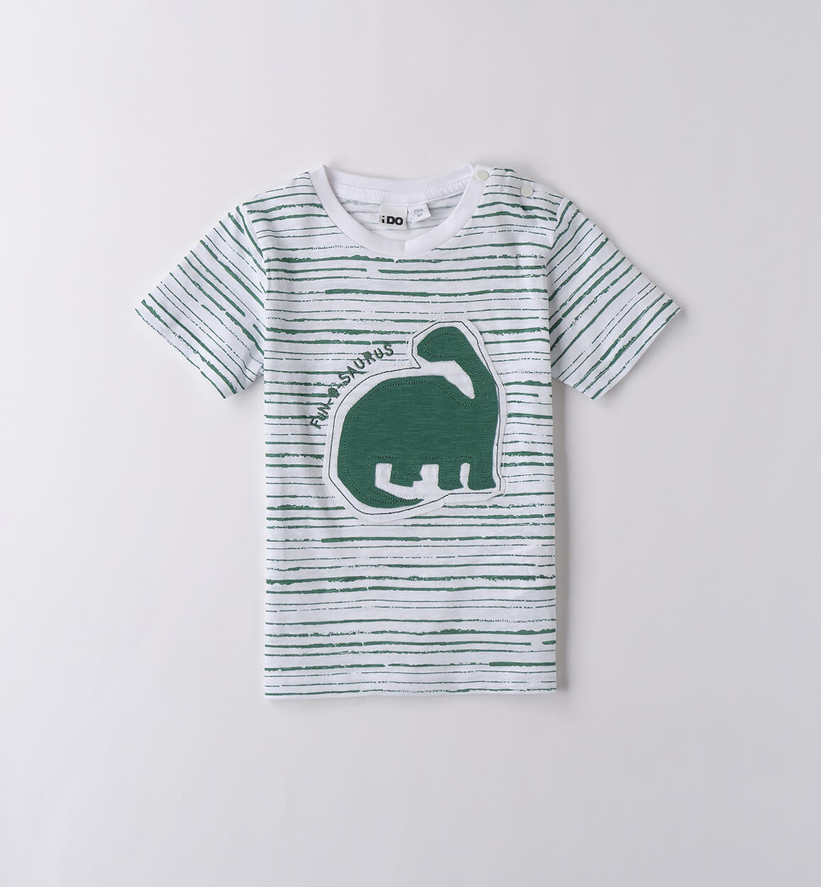 T-shirt a righe bambino BIANCO-VERDE-6BHH - 1214B45500