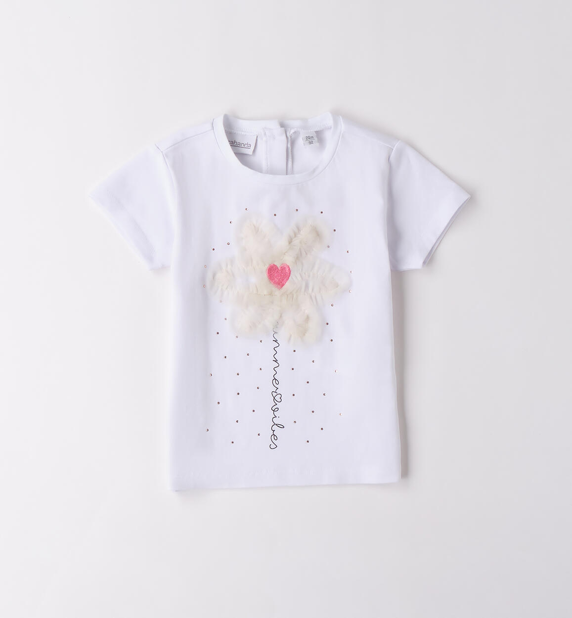 T-shirt bambina con tulle BIANCO Sarabanda