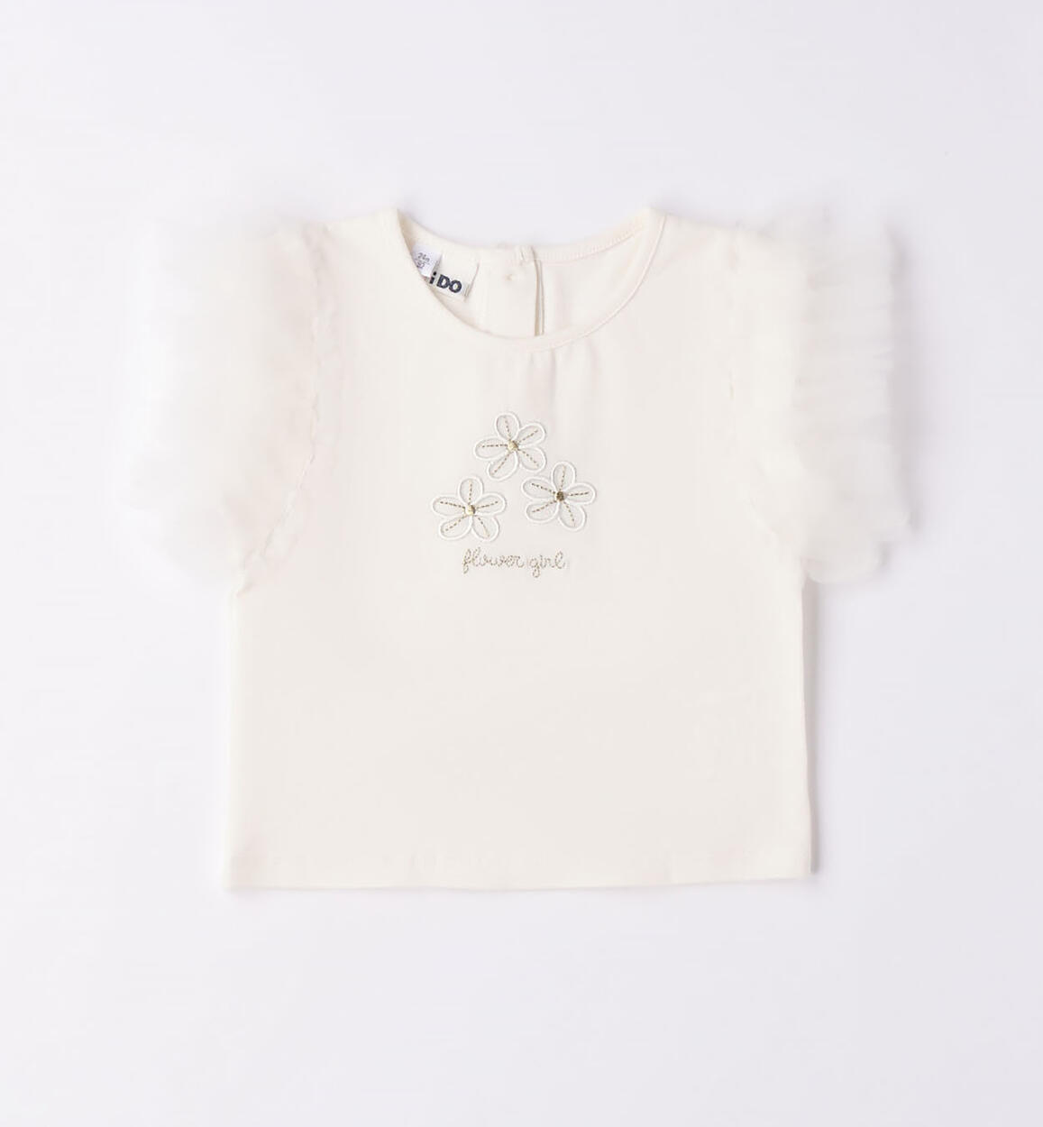 T-shirt bambina con tulle PANNA iDO