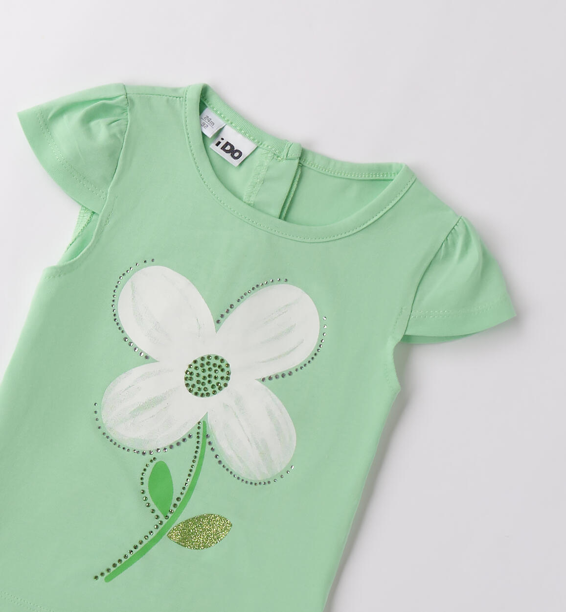 T-shirt bambina manica corta VERDE CHIARO-5021 - 1494B51100