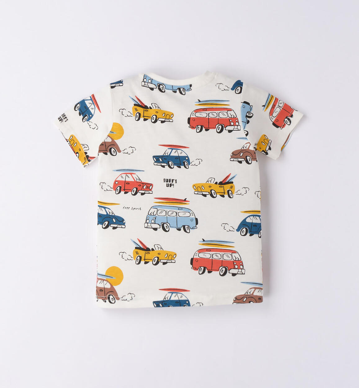 T-shirt bambino colorate macchinine PANNA-BLU-6VA8