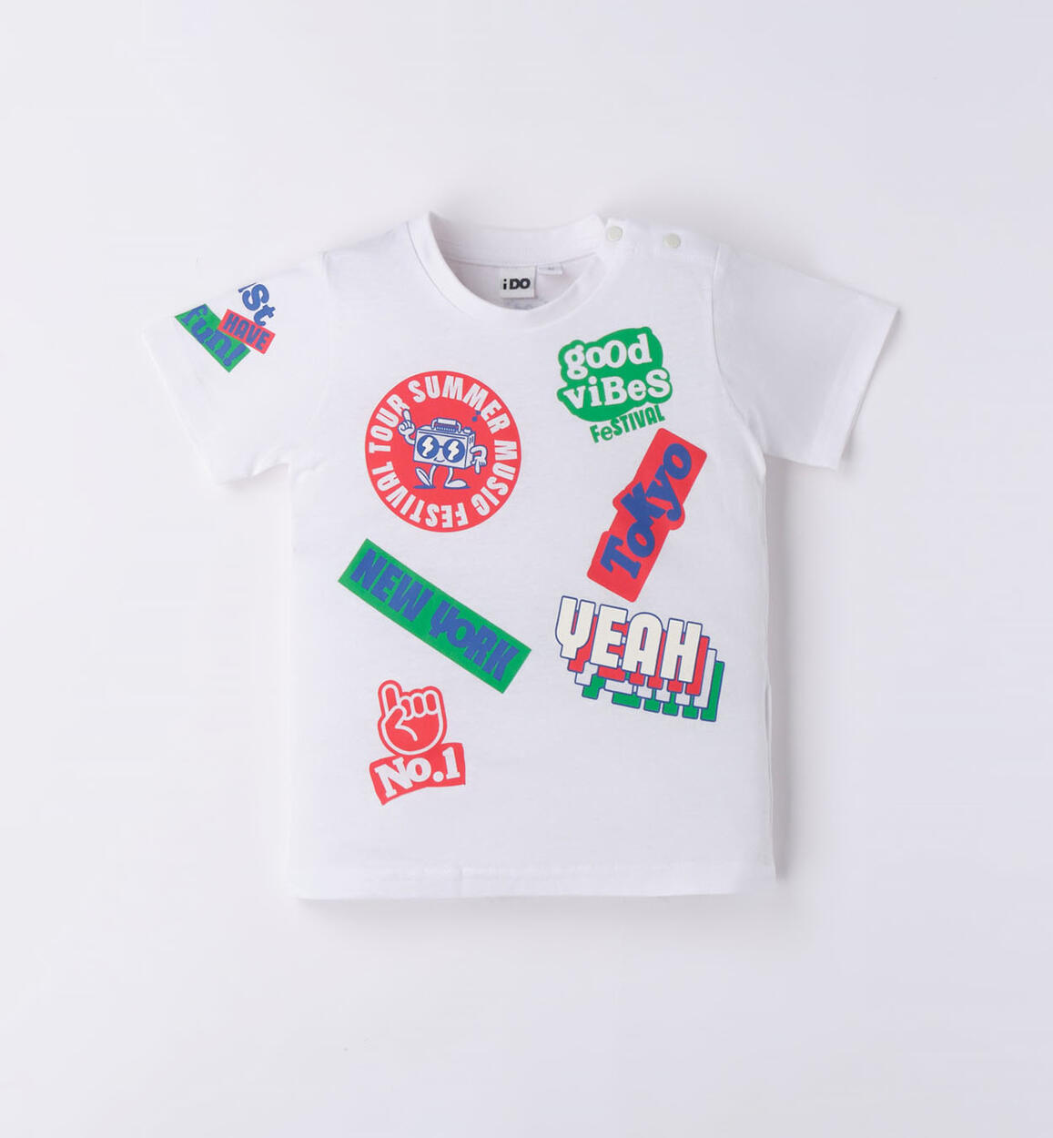 Boy s T shirt with stickers print