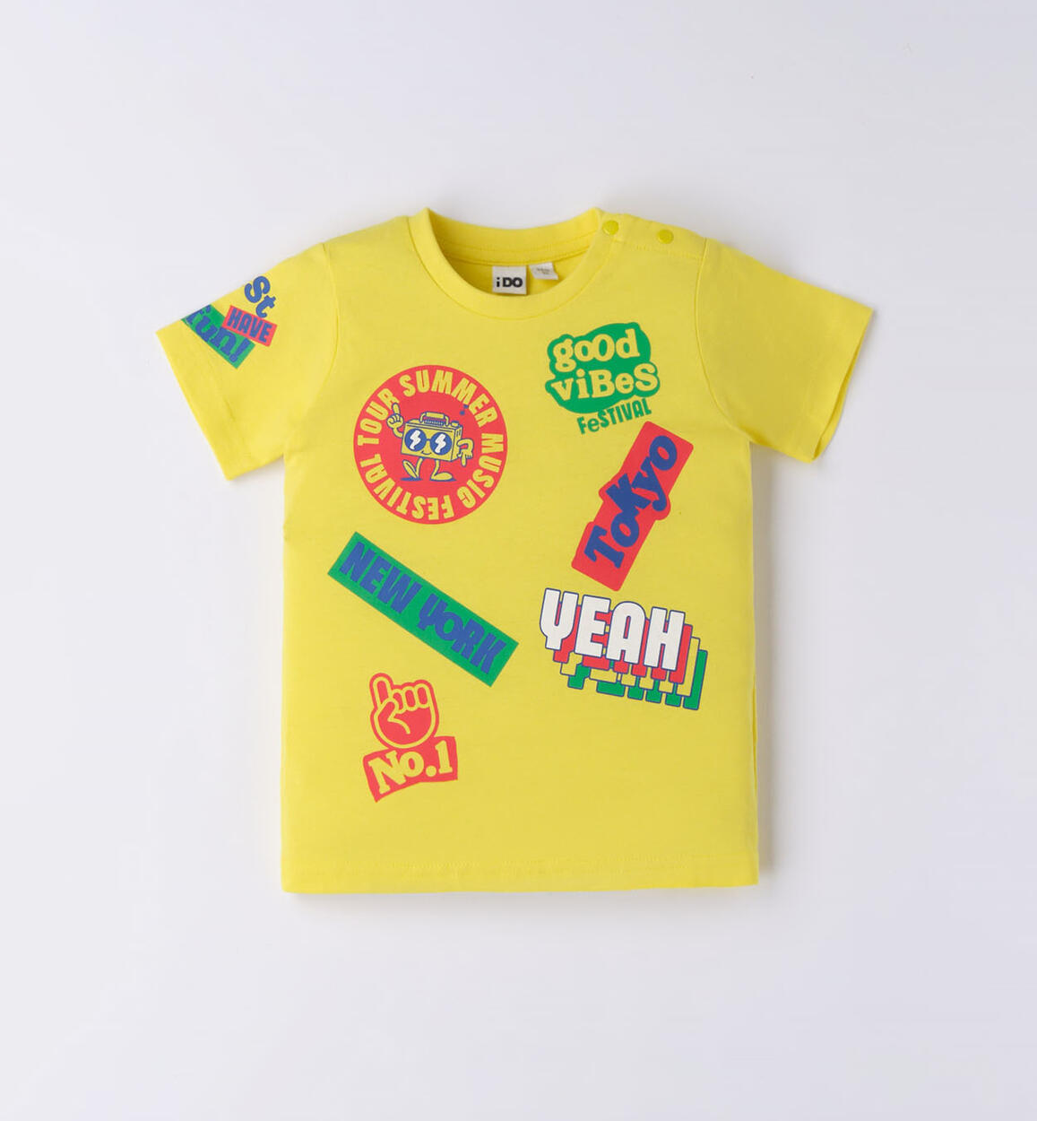 Boy s T shirt with stickers print