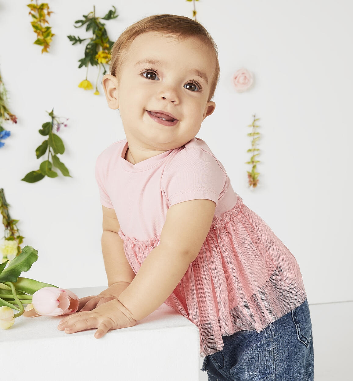 Mini T-Shirt Bimbo A Bordo – Fucsia Con Gruccia E Ventosa
