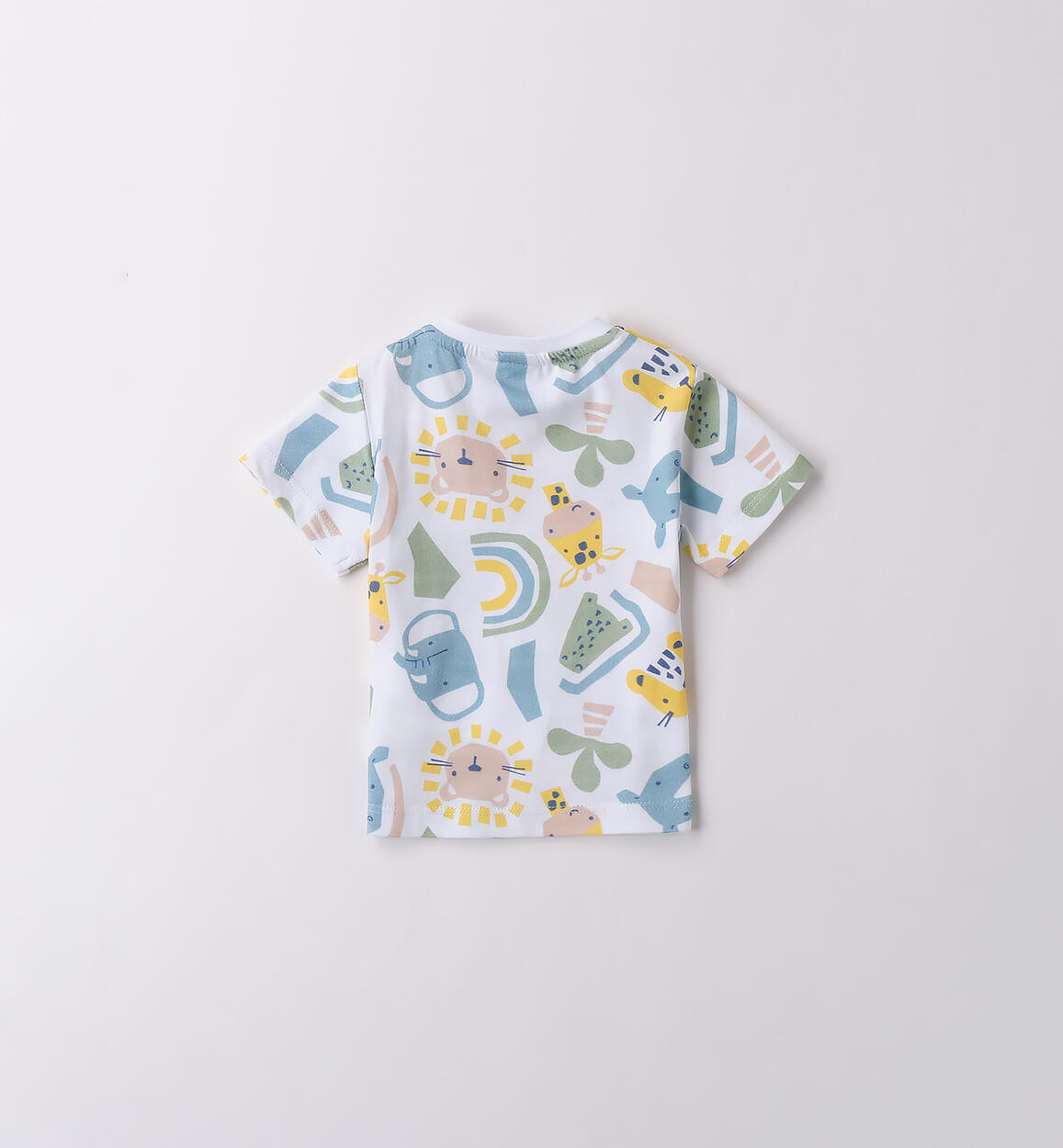 T-shirt bimbo 100% cotone BIANCO-VERDE-6BDP - 0214B16800