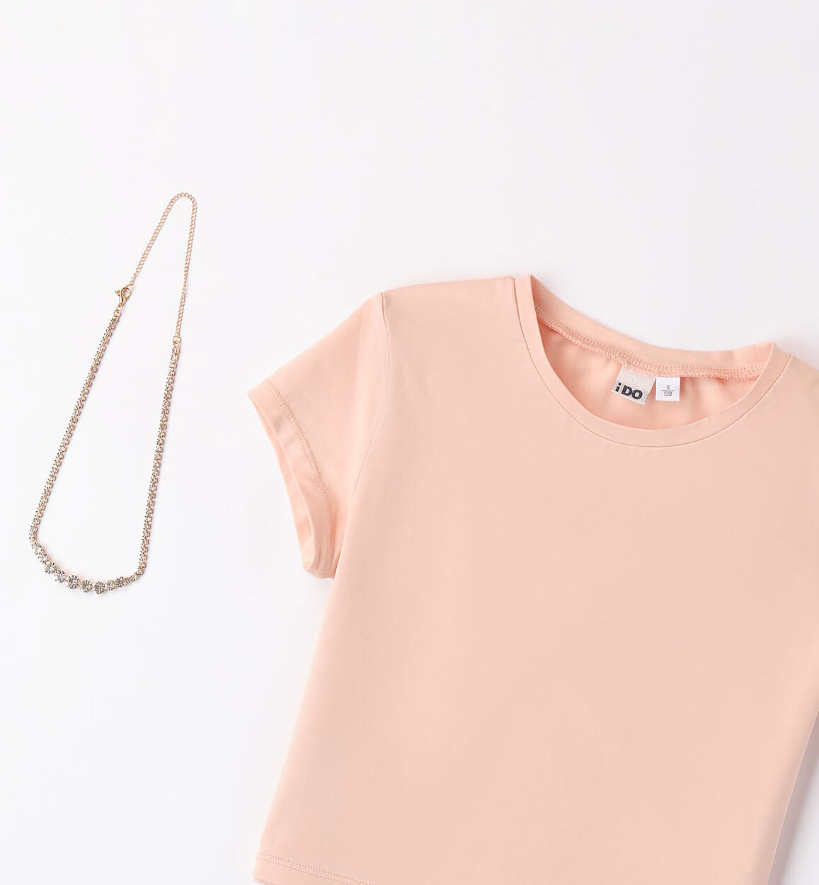 T-shirt con collana per ragazza BEIGE ROSE-1044 - 2474850400
