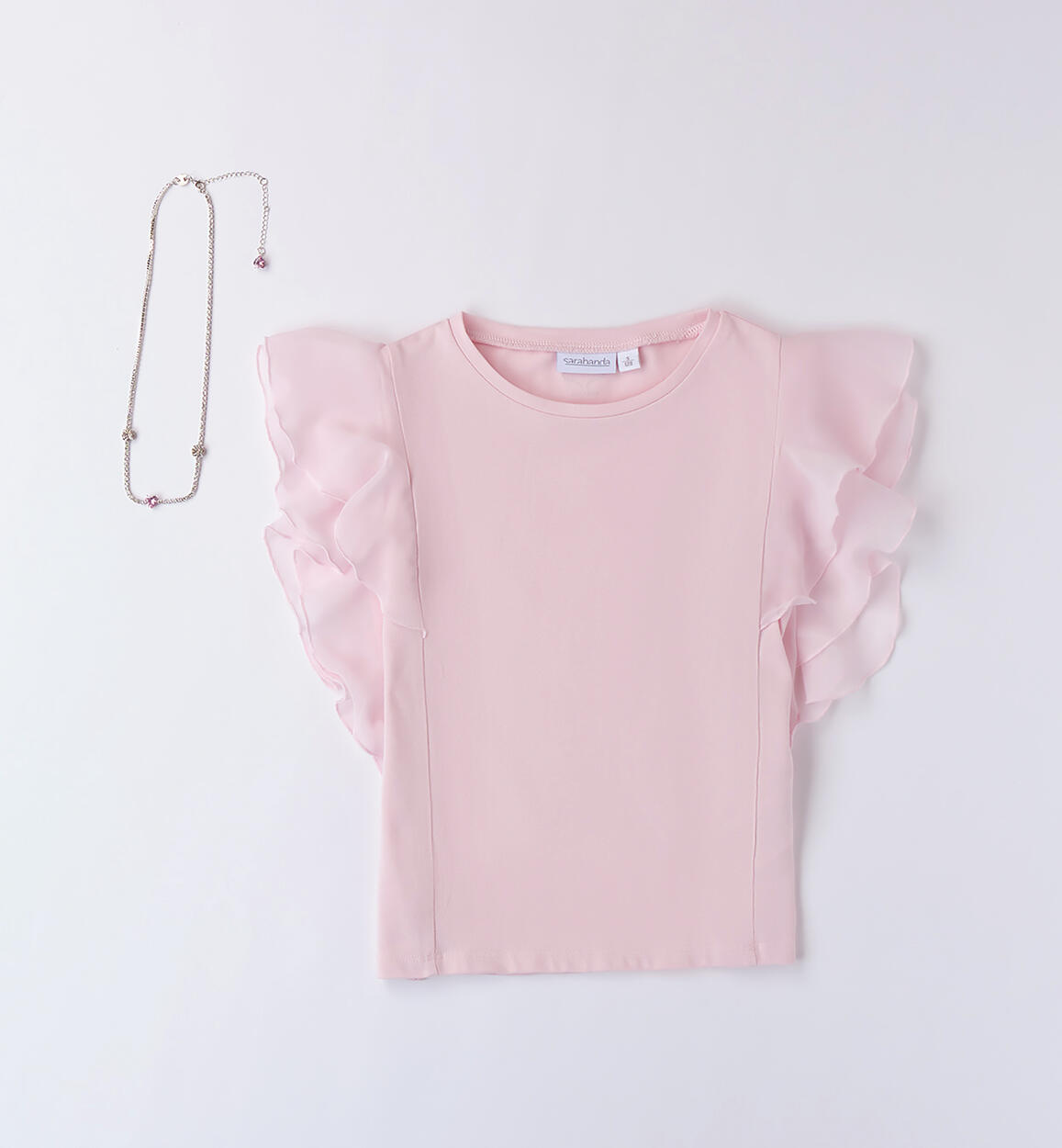 T-shirt con collana ROSA Sarabanda