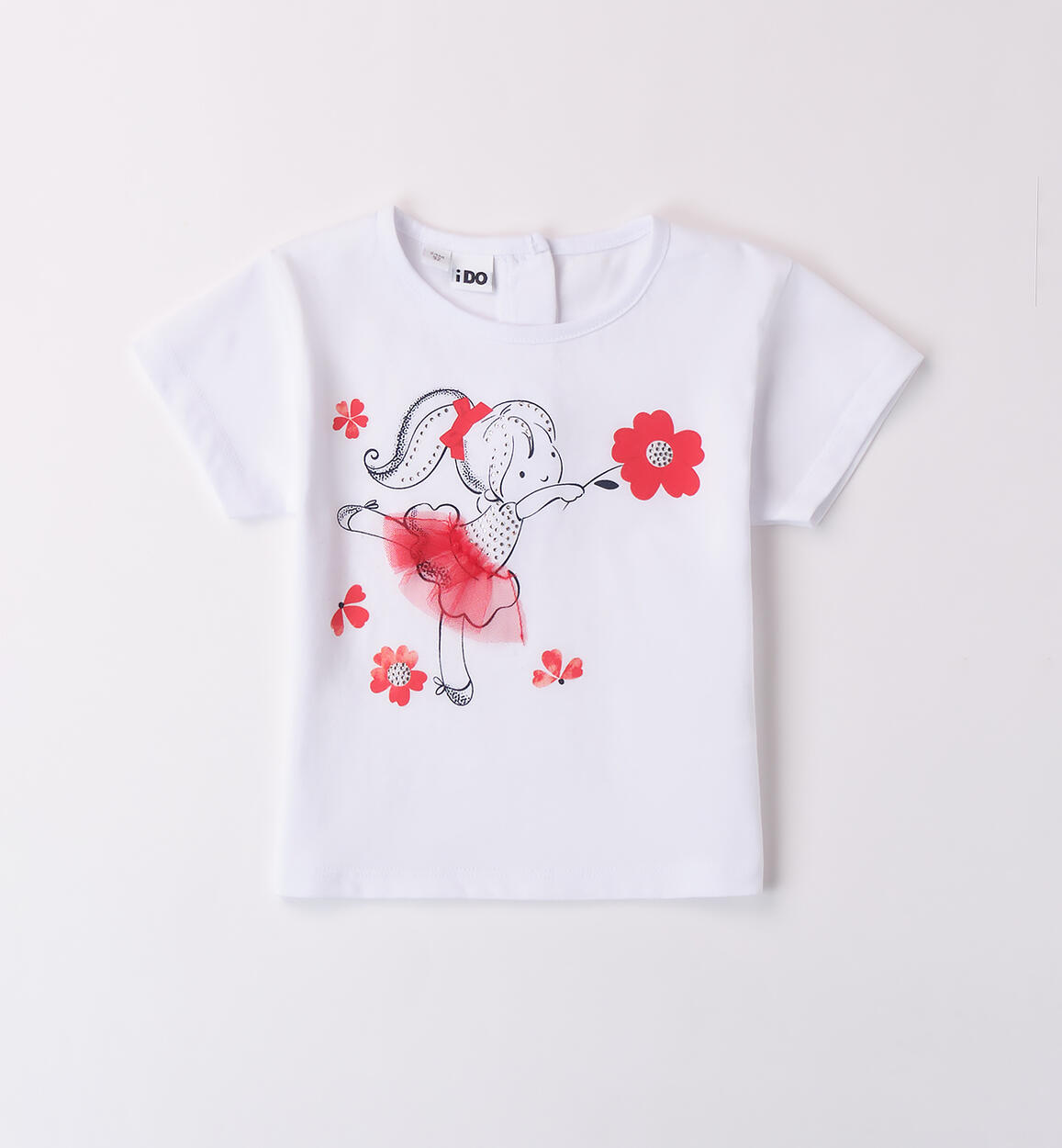 T-shirt con strass per bambina BIANCO-0113 - 1494B51600