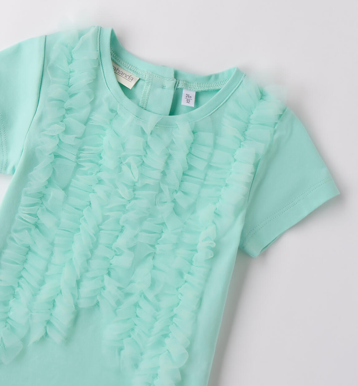 T-Shirt con tulle bambina VERDE CHIARO-4634 - 1490B30800