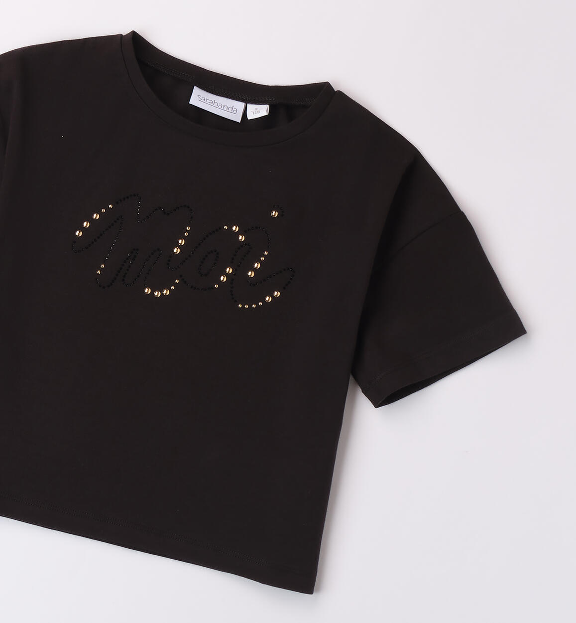 T-shirt cropped ragazza NERO-0658 - 2470B52300