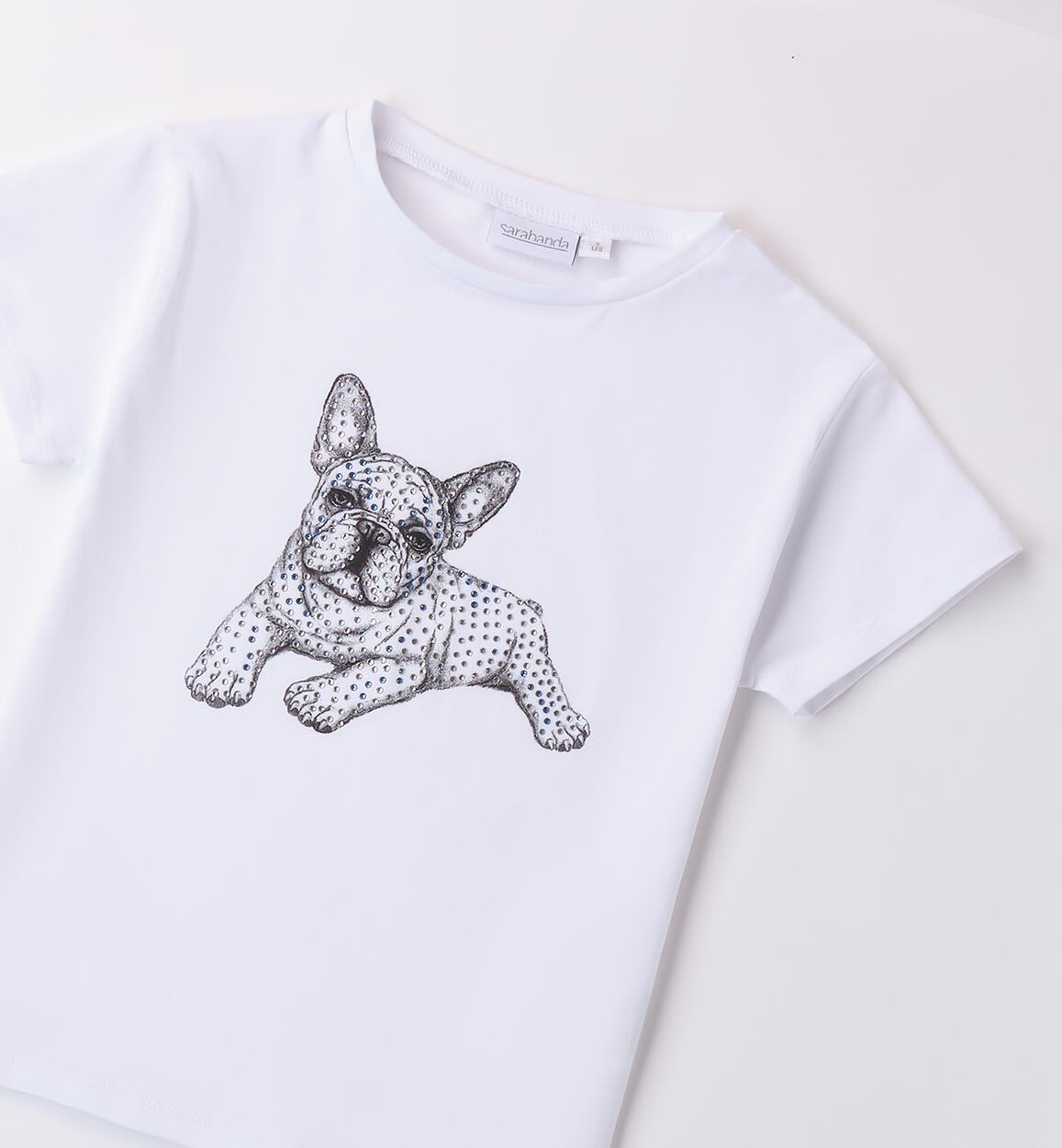 T-Shirt da ragazza Sarabanda BIANCO-AZZURRO-8023 - 2470B51700