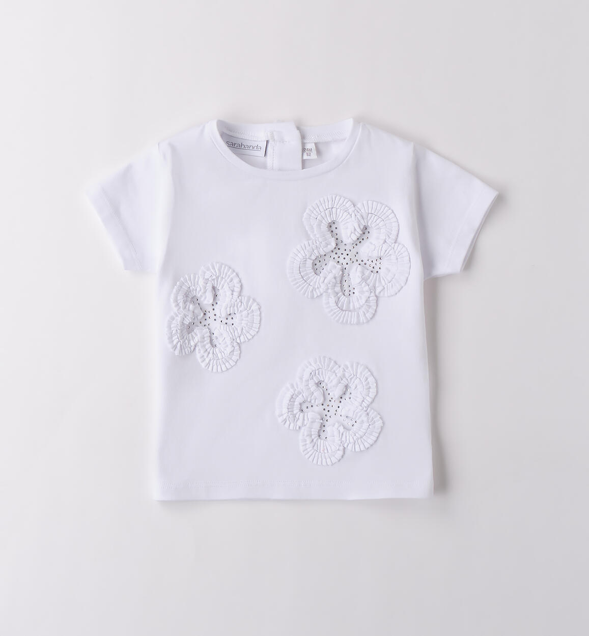 T-Shirt manica corta bambina BIANCO Sarabanda