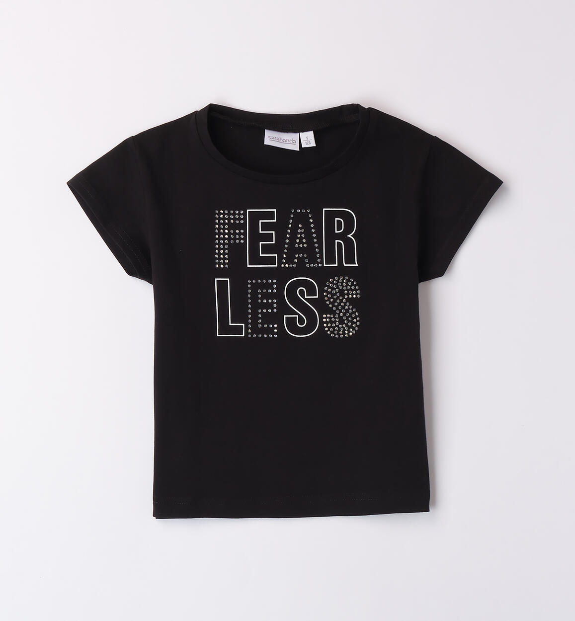 T-Shirt manica corta ragazza NERO Sarabanda