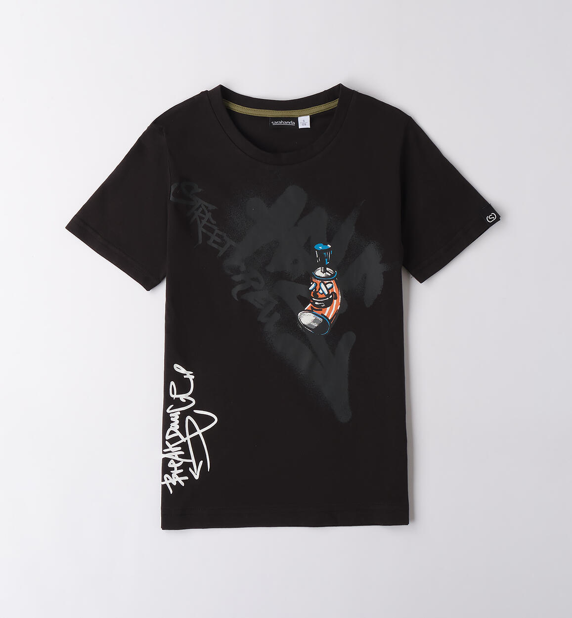 T-Shirt manica corta ragazzo NERO-0658 - 2430B63000