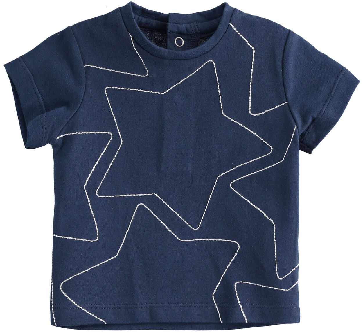 100% cotton baby T-shirt with stars embroidery from 1 to 24 months Minibanda BLUE Minibanda