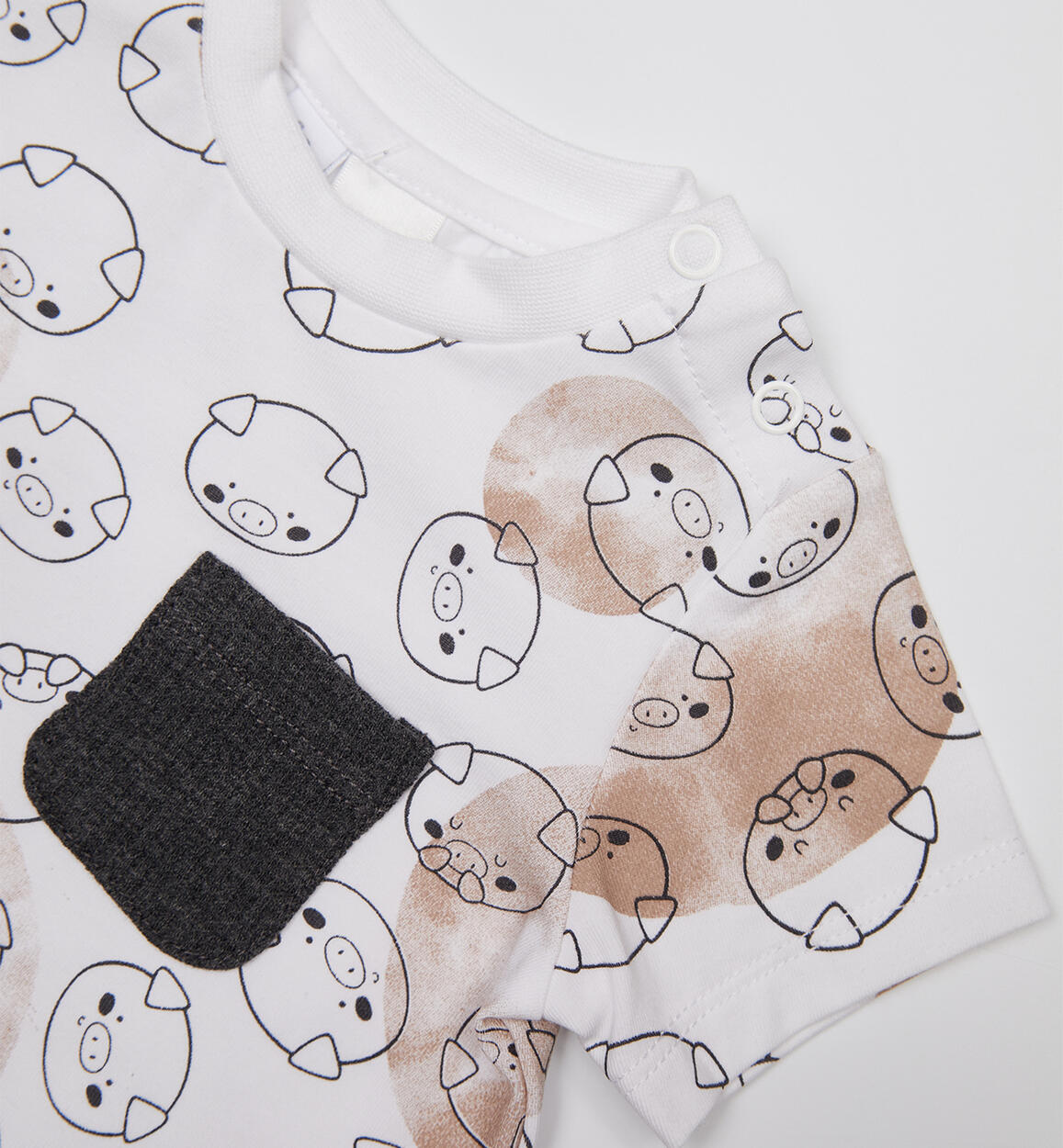 T-shirt neonato maialini BIANCO iDO