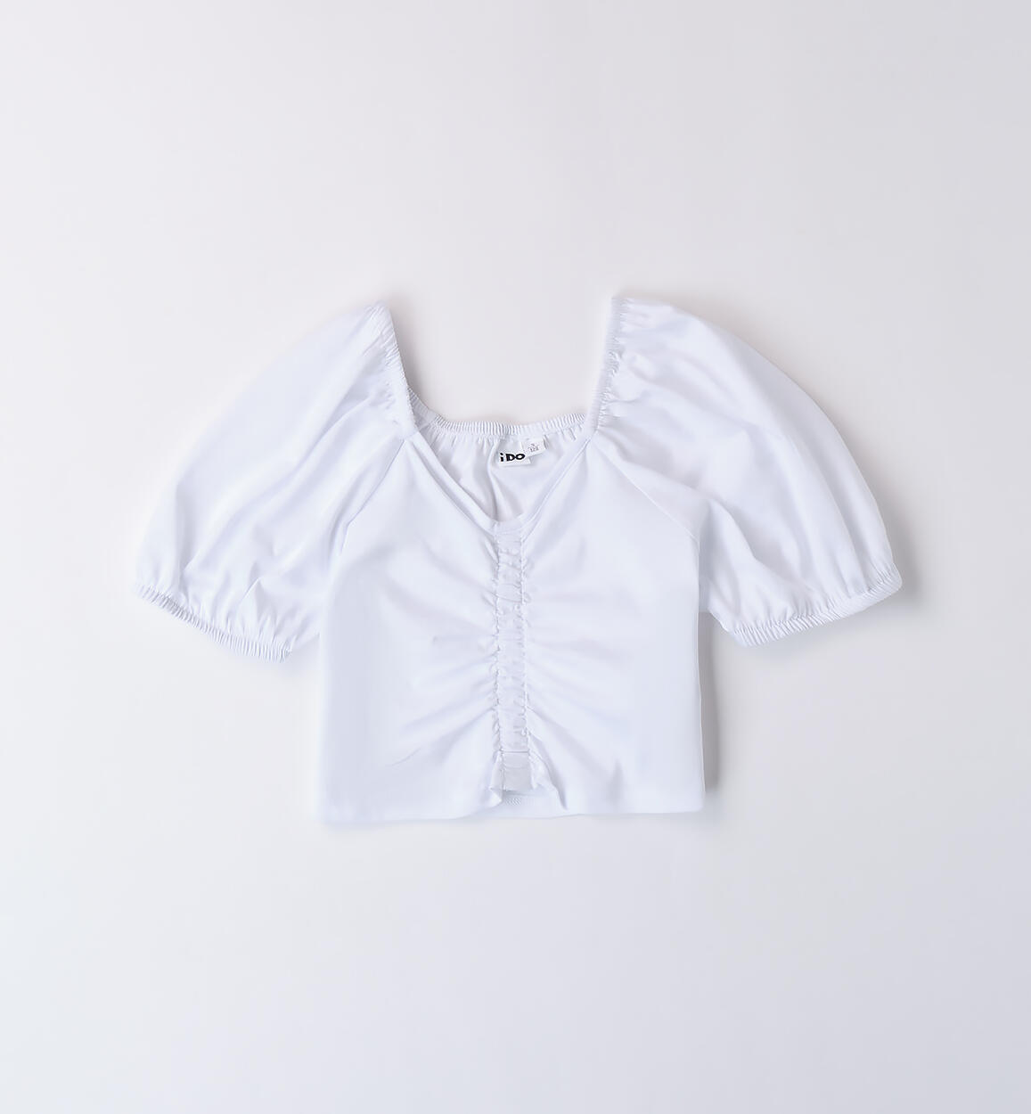 T-shirt ragazza crop top BIANCO iDO