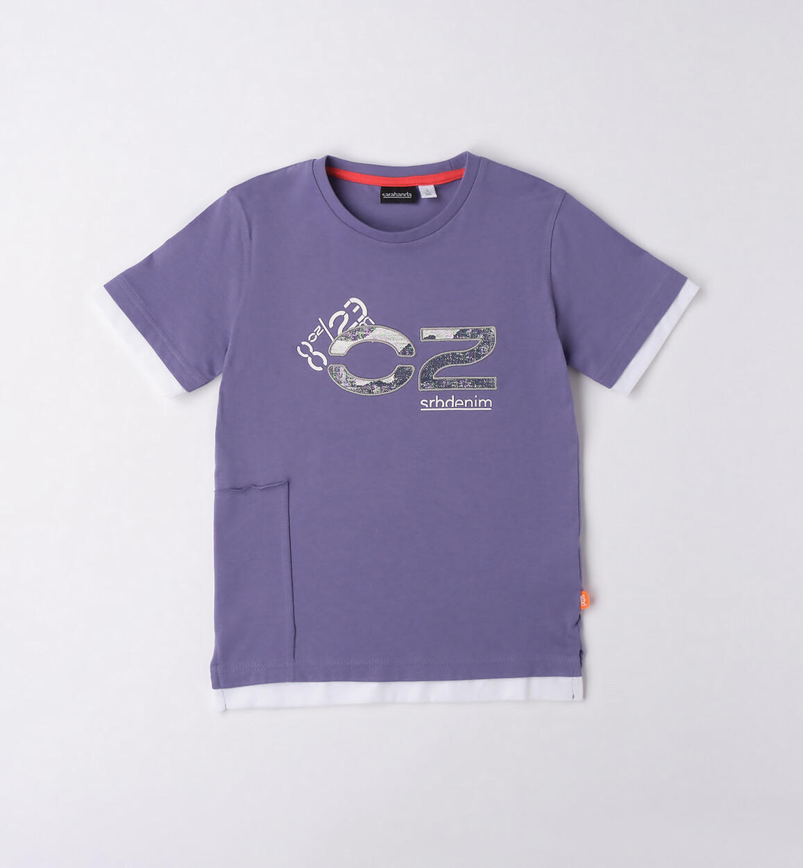 T-shirt ragazzo con stampa VIOLA Sarabanda
