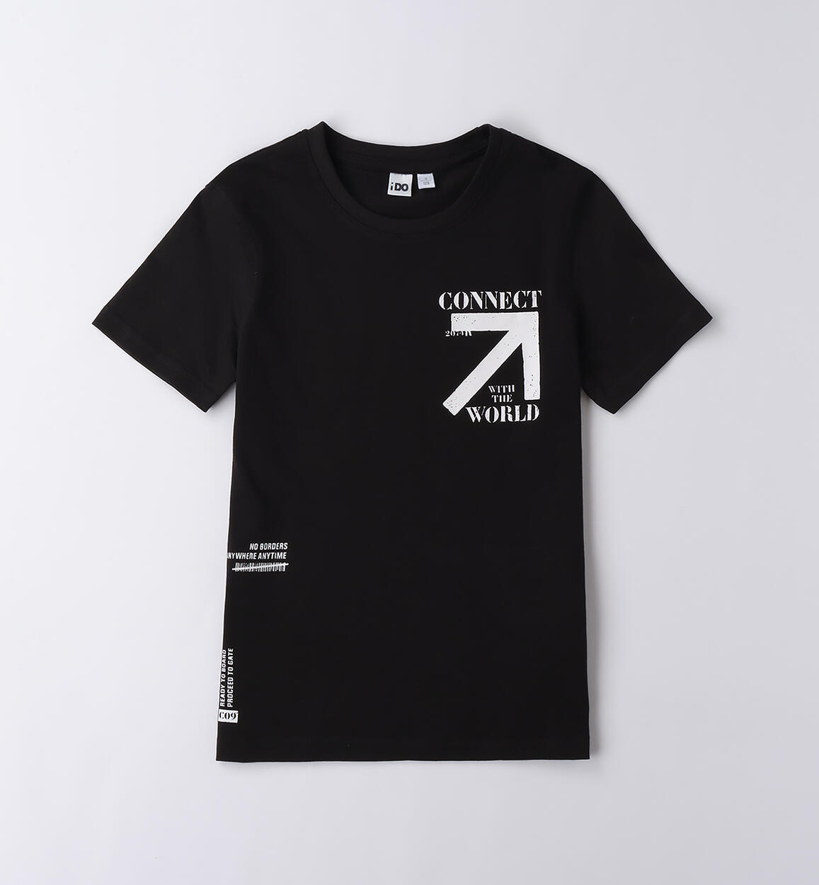 T-shirt ragazzo cotone NERO iDO