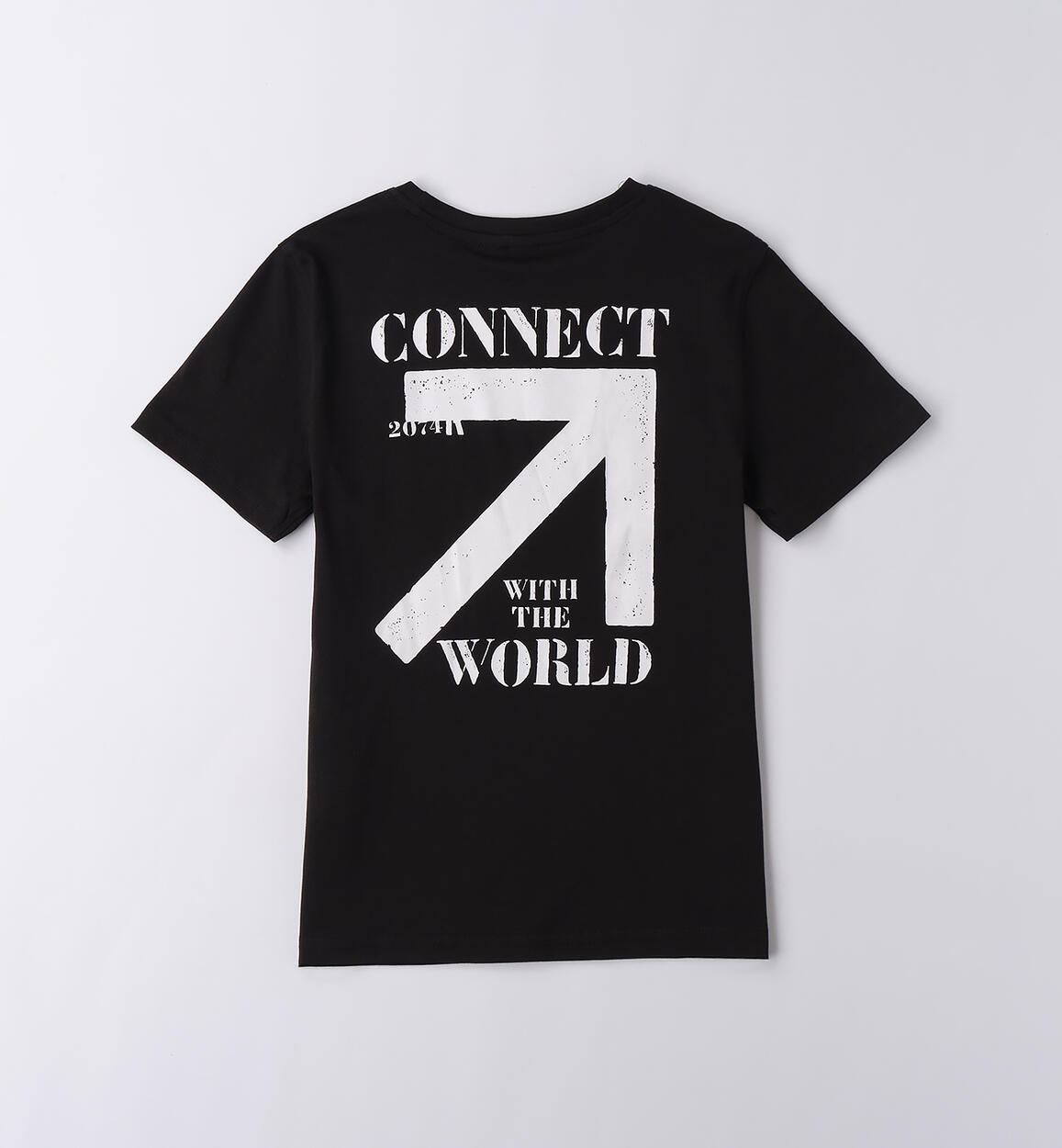 T-shirt ragazzo cotone NERO-0658 - 2434B62500