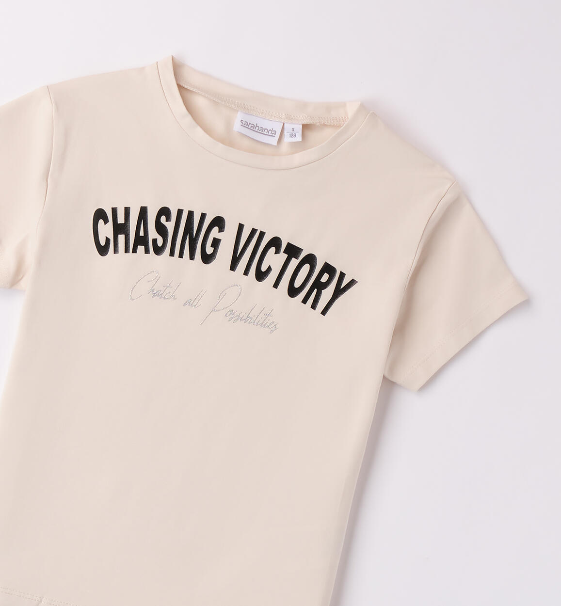 T-Shirt Sarabanda da ragazza LIGHT BEIGE-0227 - 2470B40500