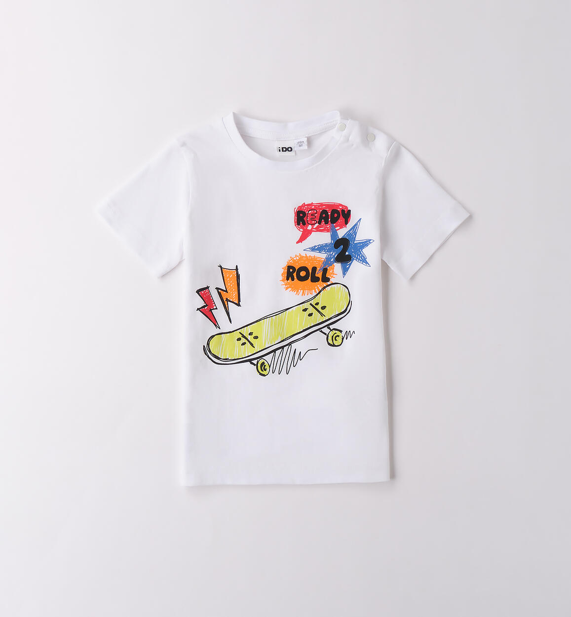 T-shirt skate per bambino BIANCO iDO