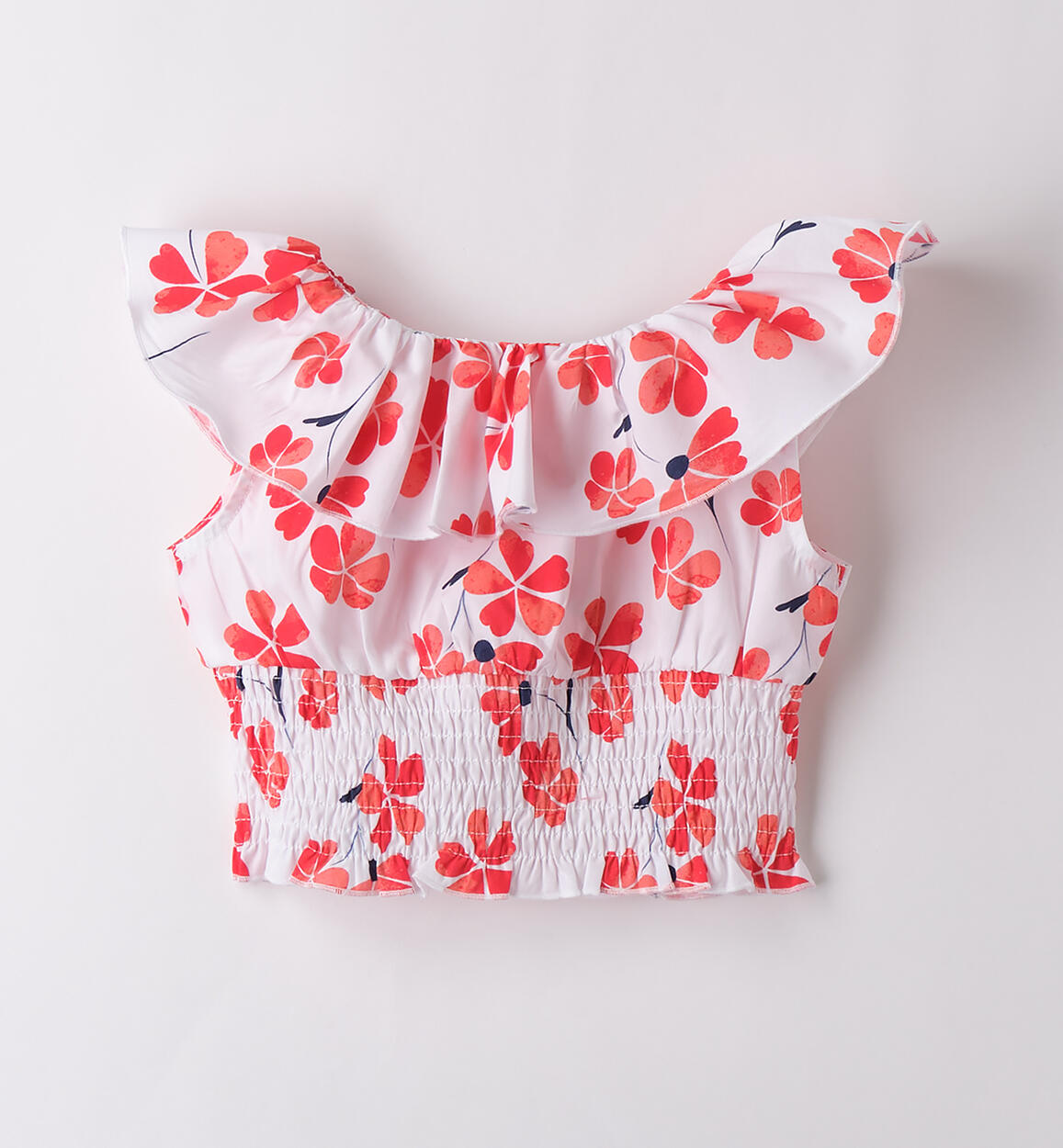 Top per bambina BIANCO-ROSSO-6BLF - 1394B48000