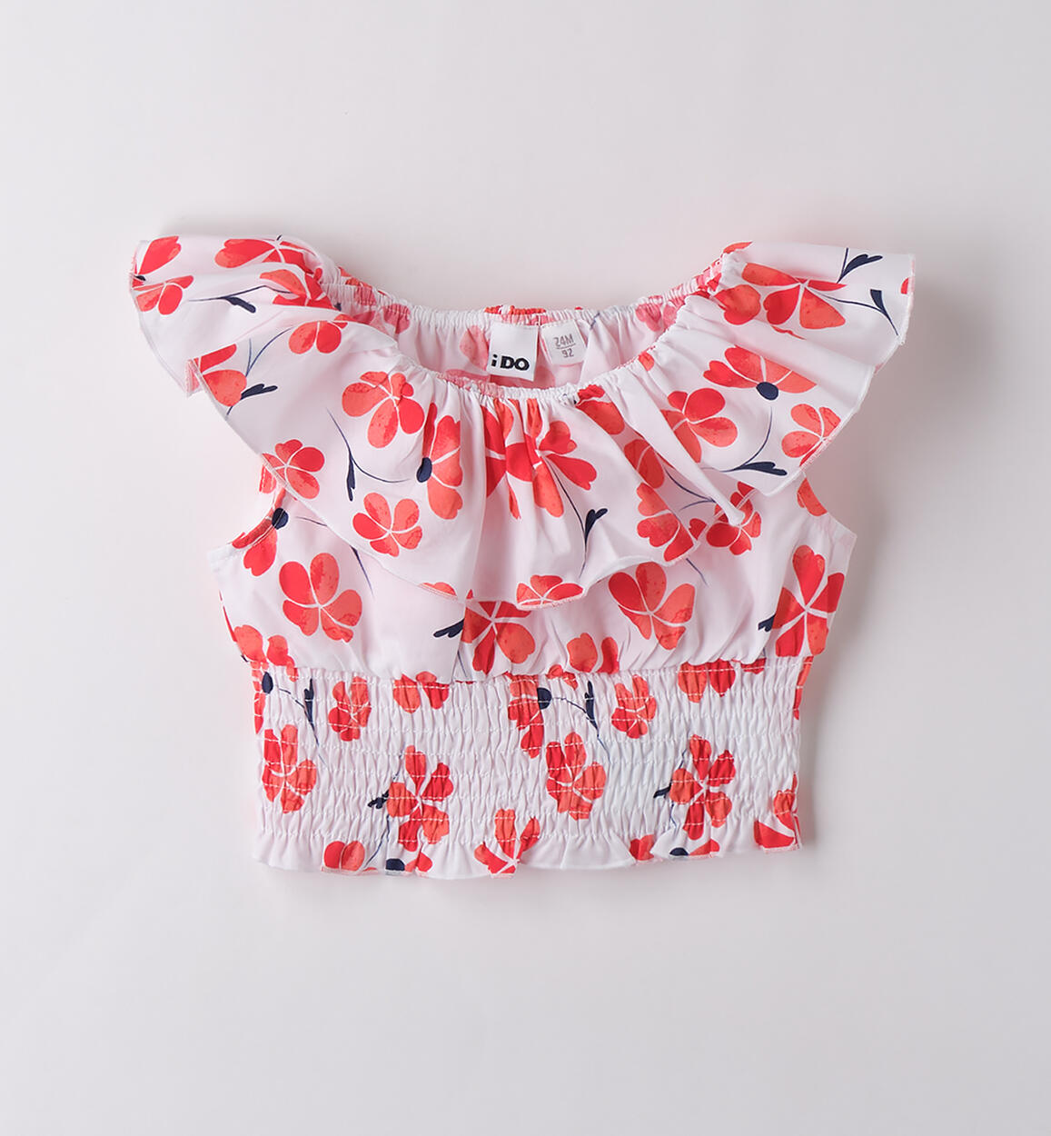 Top per bambina BIANCO-ROSSO-6BLF - 1394B48000