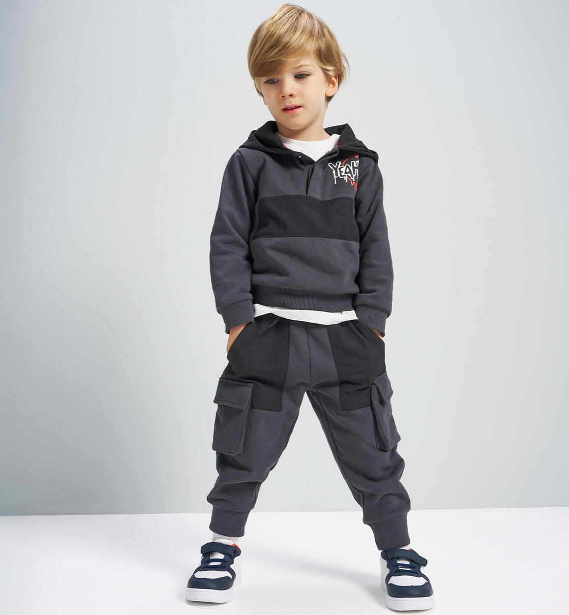 Tuta bambino 100% cotone GRIGIO Sarabanda