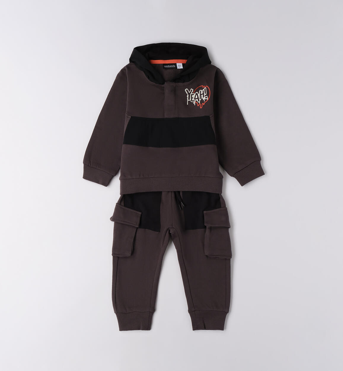 Tuta bambino 100% cotone GRIGIO SCURO-0566 - 1020F01900