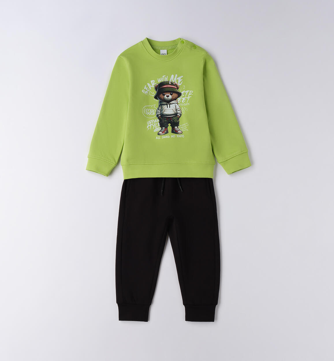 Tuta bambino 100% cotone VERDE iDO