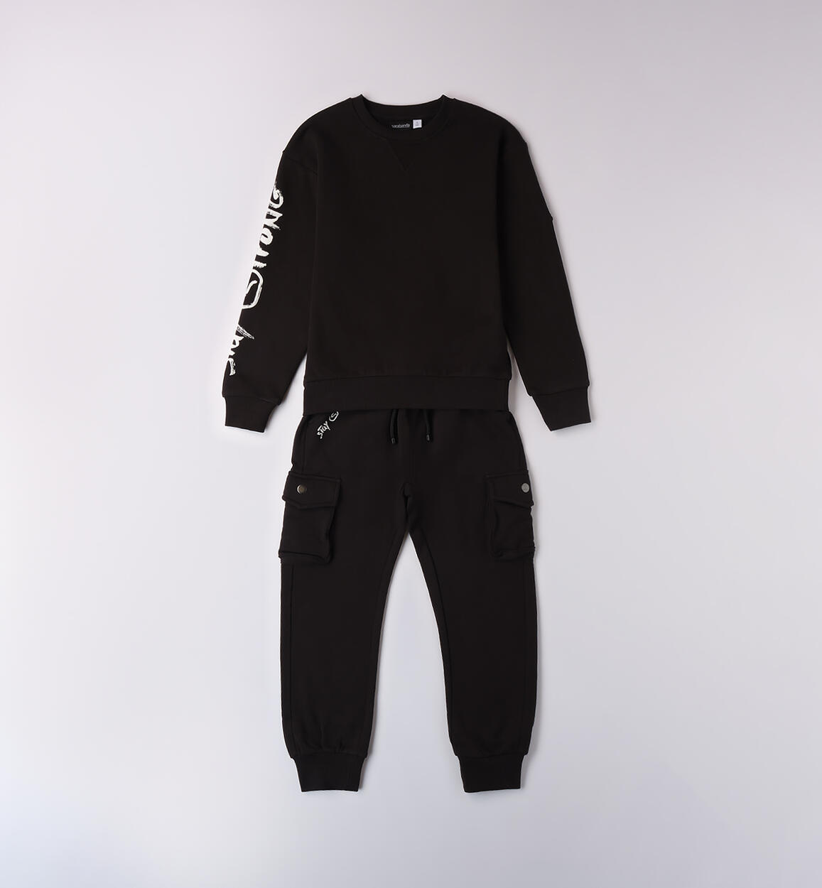 Tuta ragazzo 100% cotone NERO Sarabanda