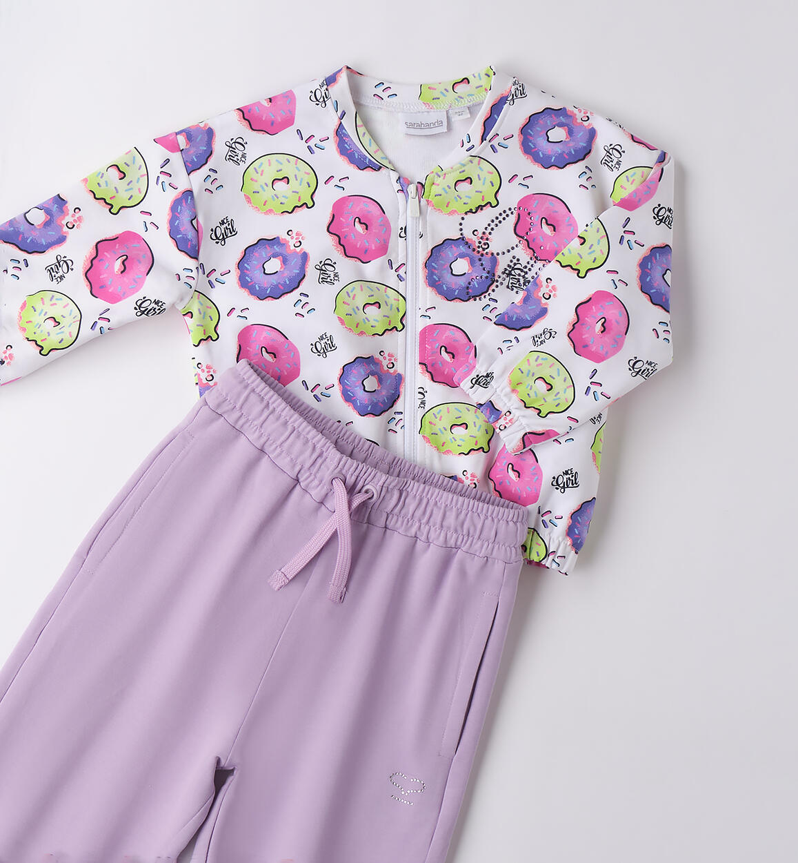 Tuta sportiva per bambina BIANCO-MULTICOLOR-6BDD - 1040B24300