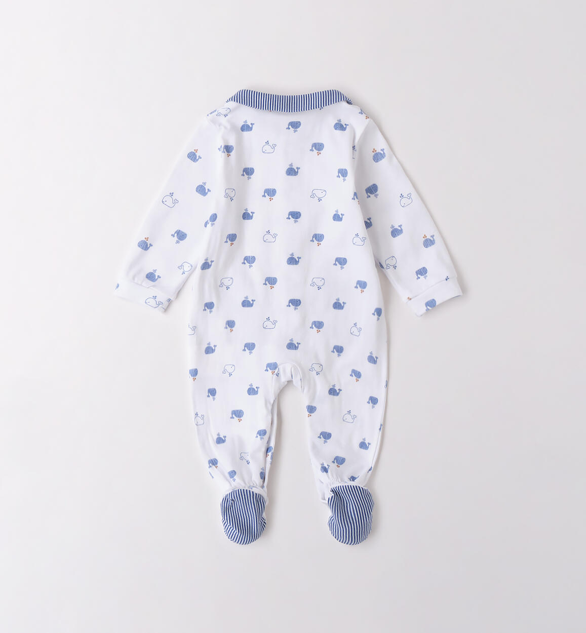 Tutina cotone neonato BIANCO-ROYAL-6BES - 0283B66900