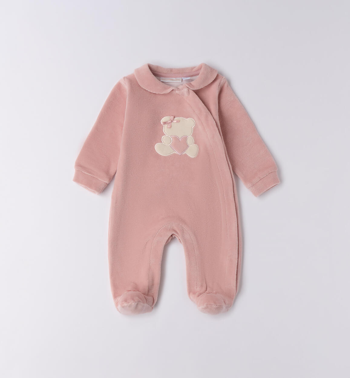 Tutina da neonata in ciniglia ROSA Minibanda