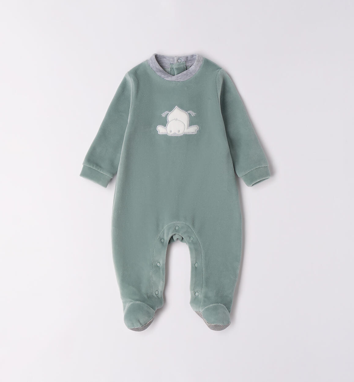 Tutina di ciniglia neonato VERDE Minibanda
