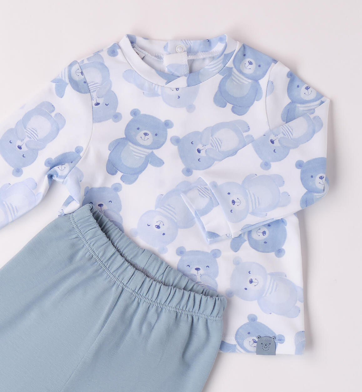 Tutina due pezzi neonato BIANCO-AZZURRO-6BDS - 0024B00100