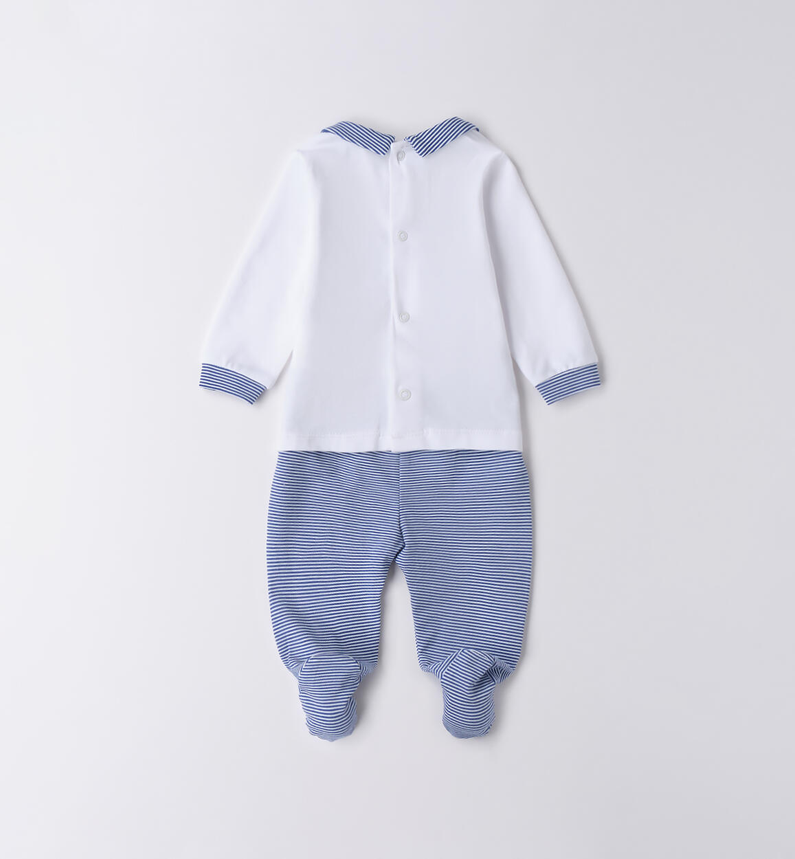 Tutina due pezzi neonato cotone BIANCO-0113 - 0023B67500