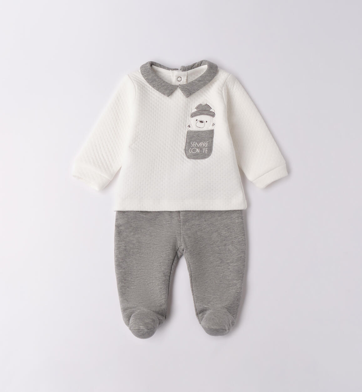 Tutina due pezzi neonato PANNA iDO