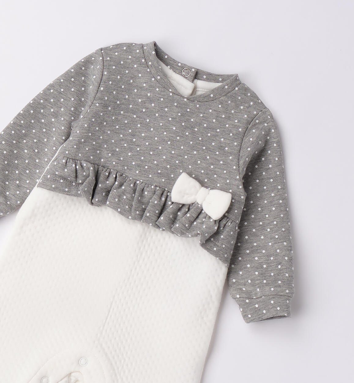 Tutina iDO neonata GRIGIO MELANGE-PANNA-6BSS - 0704F18500