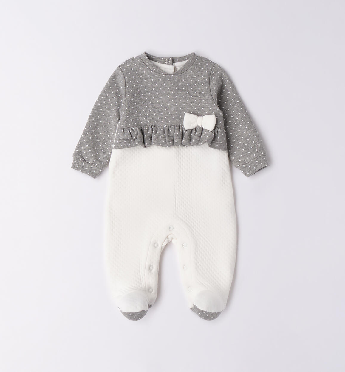 Tutina iDO neonata GRIGIO MELANGE-PANNA-6BSS - 0704F18500