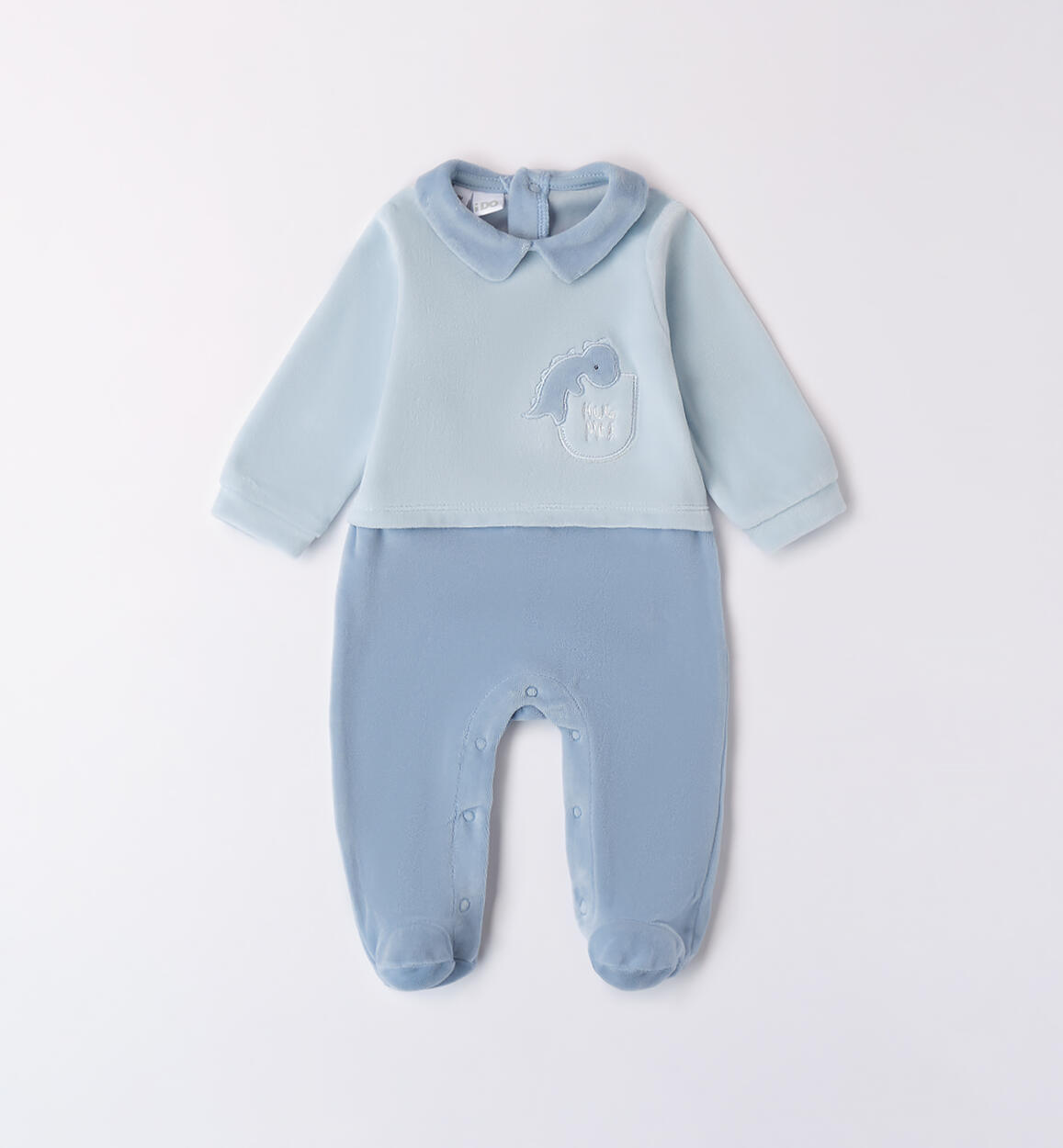 Tutina in ciniglia neonato AZZURRO iDO