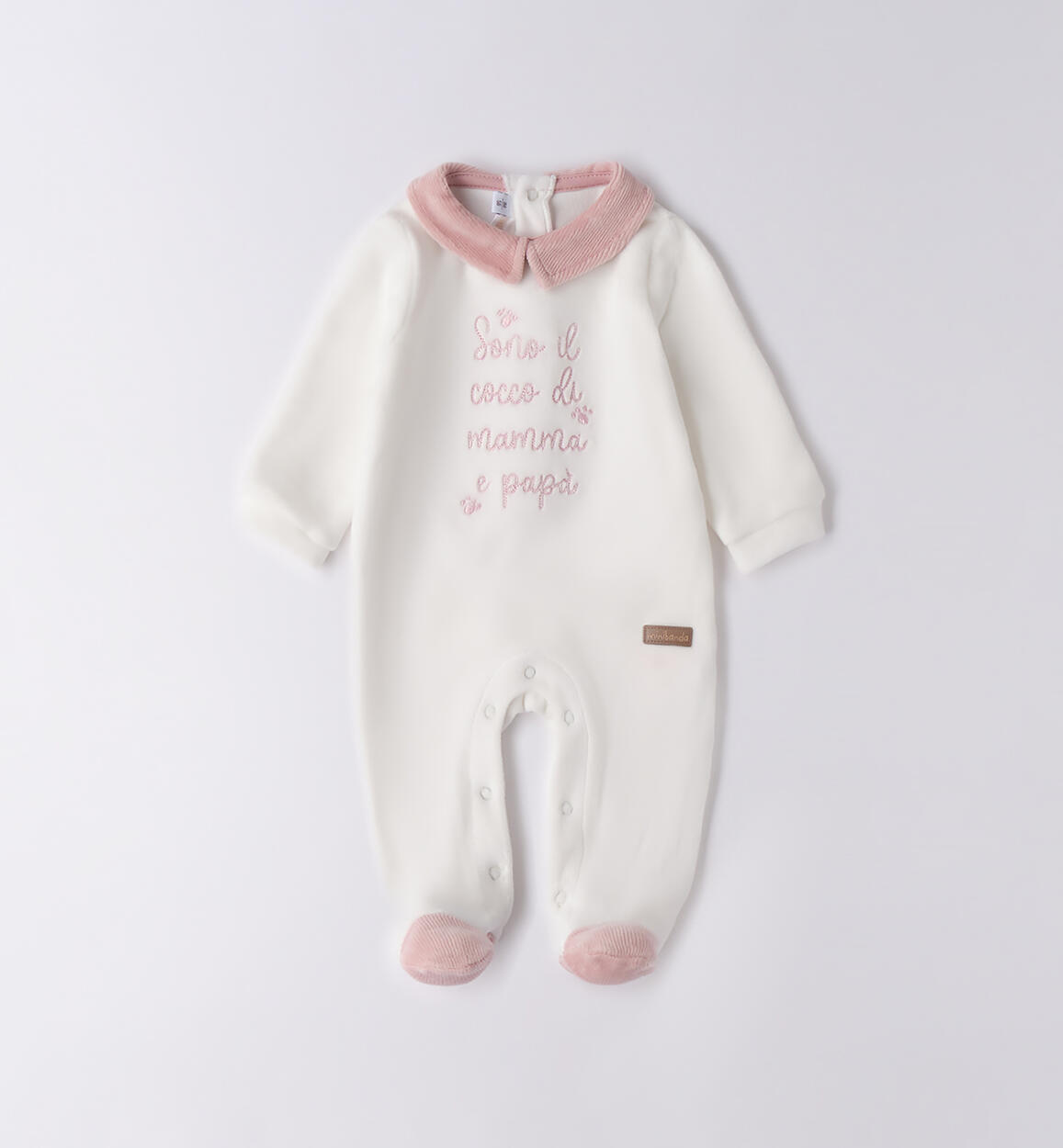 Tutina in ciniglia per neonato  ROSA Minibanda