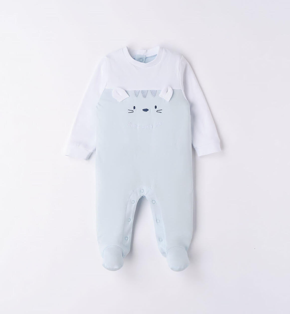 Tutina intera neonato con simpatiche orecchie AZZURRO iDO