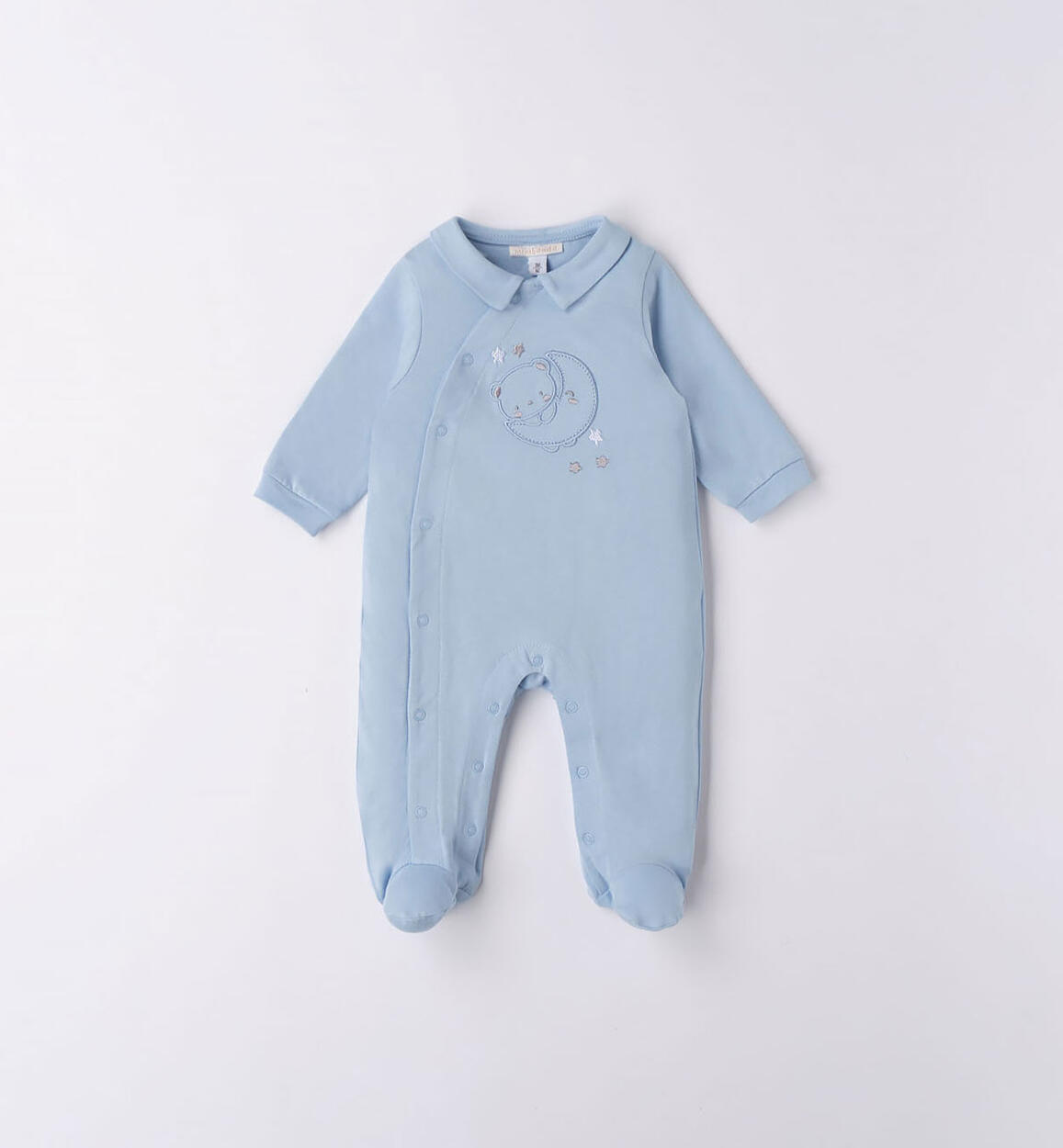 Tutina intera unisex 100% cotone neonati AZZURRO Minibanda