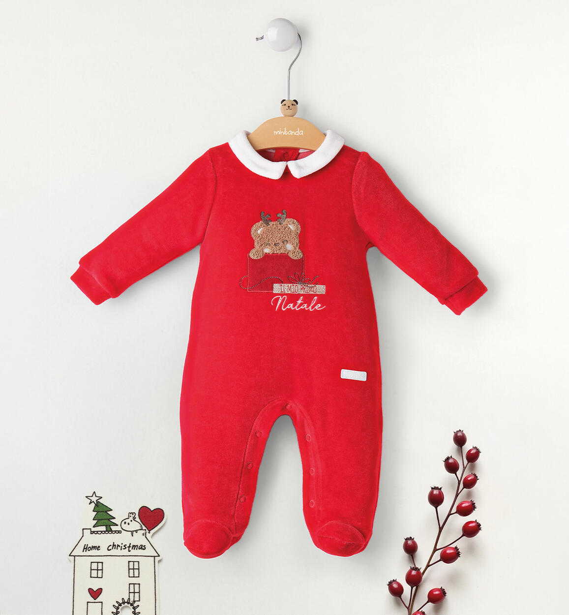 Tutina natalizia neonato ROSSO Minibanda