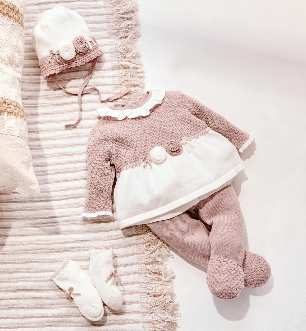 Tutina neonata 100% cotone BEIGE Minibanda