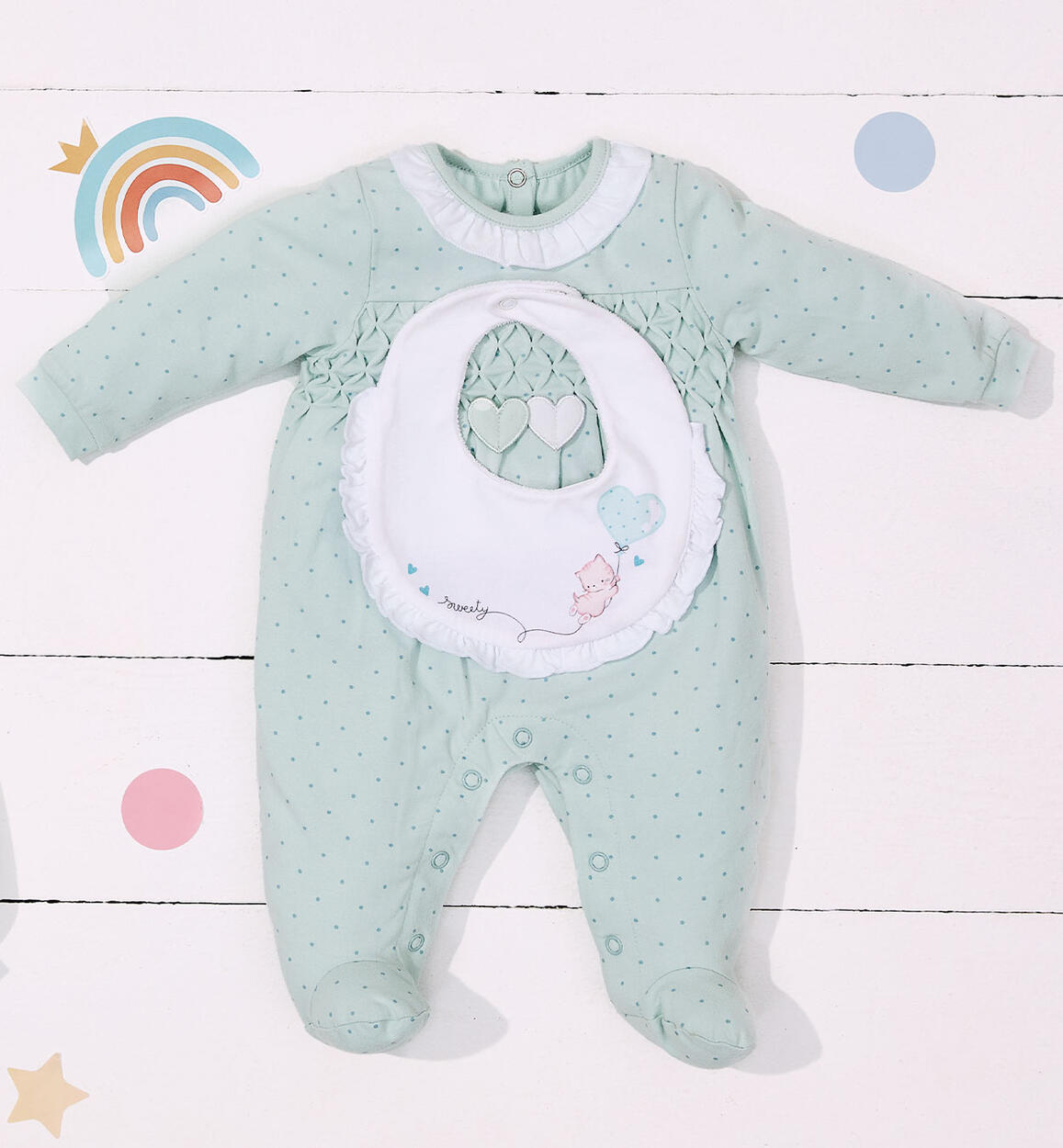 Tutina neonata cotone VERDE iDO