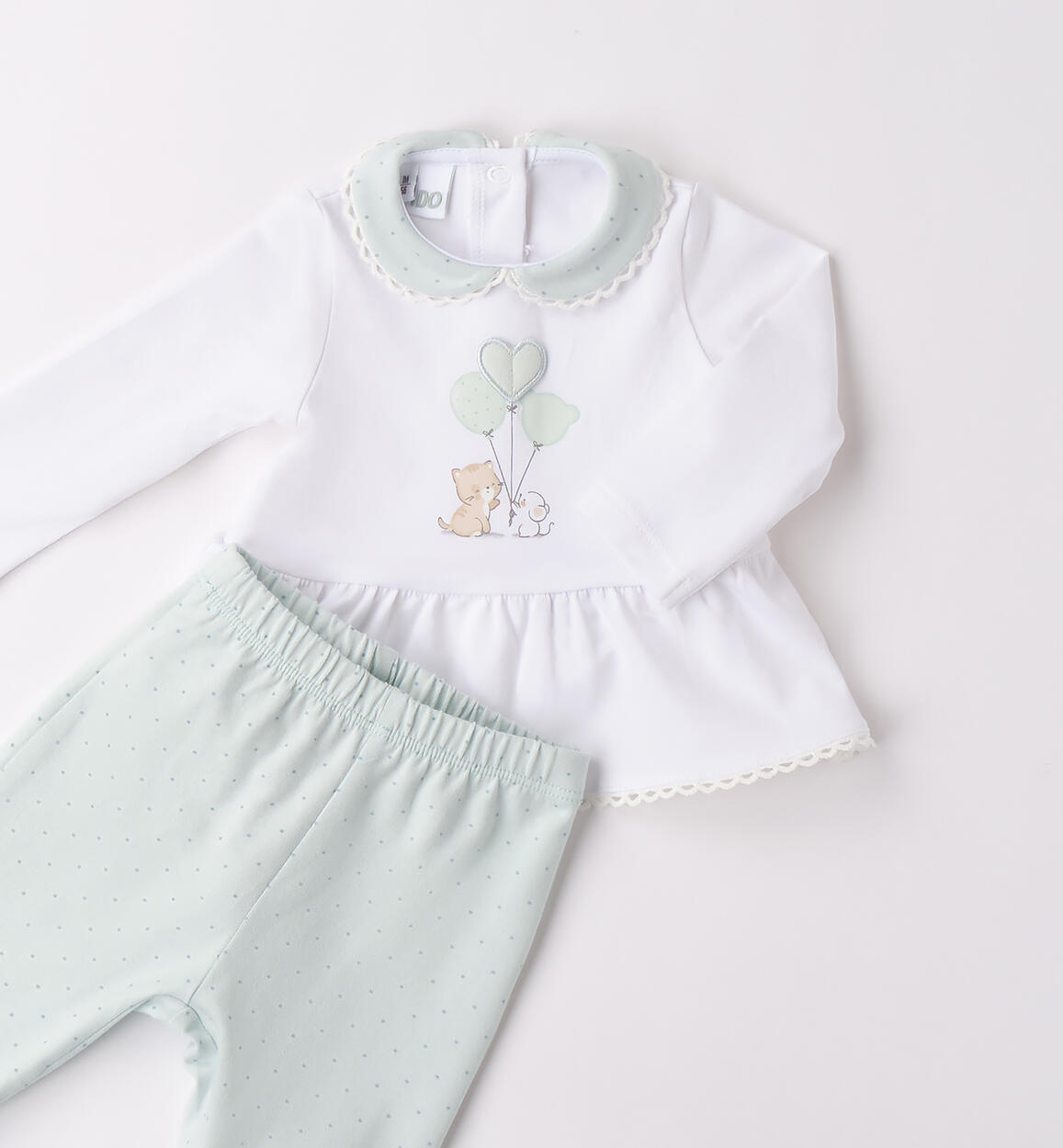 Tutina neonata due pezzi VERDE-VERDE-6BFE - 0044B07800