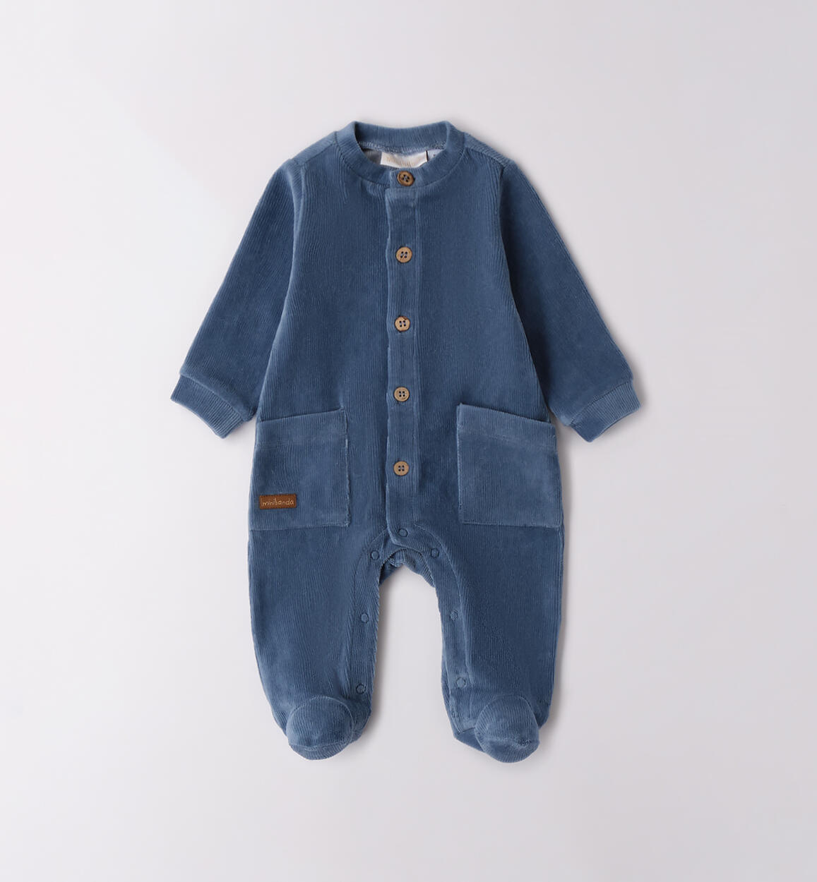Tutina neonato ciniglia BLU Minibanda
